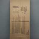 Ekena Millwork Lifetime Vinyl LL1S14X05200BL Standard Cathedral Top Center Mullion, Open Louver Vinyl Shutters, w/Installation Shutter-Lok's & Matching Screws (Per Pair), 14 1/2"W x 52"H, Black