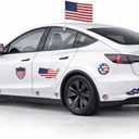 USA Soccer Fan Car Decoration Kit (Flag + Mirrors + 9 Stickers KIT)