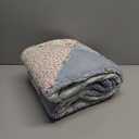 Twin Size Patchwork Quilt Blue Cotton Quilted Throw Blanket Reversible Bedspread Coverlet for Couch Sofa Lightweight Soft Floral Vintage Garden Flowers Comforter Bed Cover for Bed Home Bedroom Decor