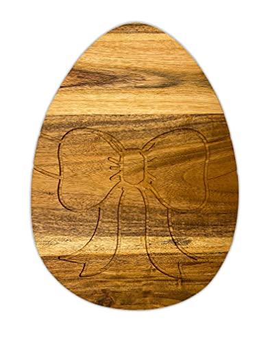 Affinity Decor Organic Acacia Wooden Cutting Board and Serving Platter for Cheese, Snacks, Vegetables, Fruit & Salad (Gifted Egg 13"L x 9.3"W)