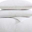 Vera Wang - King Duvet Cover Set, Soft Cotton Bedding with Matching Pillowcases, Button Closure & Inner Corner Ties, 3 Piece Bed Set (Textured Pleats White)