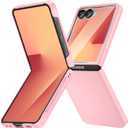 Ruky for Samsung Z Flip 7 Case, Full Body Hard PC Ultra Slim Anti-Scratches Shockproof Wireless Charging Protective Cover for Samsung Galaxy Z Flip 7, Pink