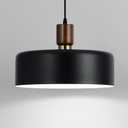 Modern Solid Wood Pendant Lights,13.8" Large Hammered Vintage Chandeliers,Black Finish Hanging Lighting Lamp,Industrial Drum Ceiling Light Fixtures for Dining Room,Kitchen Island, Farmhouse, 13.8in