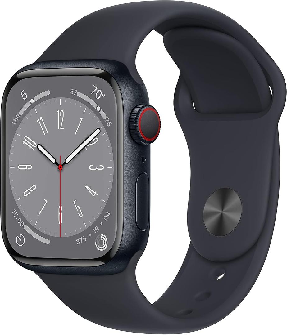 Apple Watch Series 8 (GPS + Cellular, 41MM) - Midnight Aluminum Case with Midnight M/L Sport Band