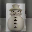 Christmas Decorations - Handmade Terracotta Snowman Figurines - 1 Pack White Clay Winter Decor Holiday Rustic Unique Decor for Home Table Room Farmhouse Indoor Outdoor - ONLY Size M