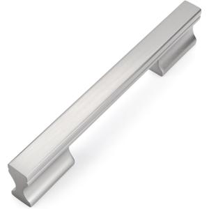 Haliwu 10 Pack Brushed Nickel Cabinet Pulls 5 Inch Brushed Nickel Cabinet Pulls Silver Drawer Dresser Handles Silver Kitchen Cupboard Handles Modern Drawer Dresser Cupboard Hardware (128mm (5 Inchch) hole centers)
