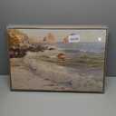 KISSFOX Vintage Framed Wall Art Decor Rustic Coastal Beach Pictures Wall Decor Ocean Aesthetic Canvas Art Prints Modern Farmhouse Paintings Artwork For Gallery Living Room Office Bedroom (16x24 in, Waves)