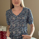 Zeagoo Women's Puff Short Sleeve Boho Shirts Casual V Neck Floral Solid Summer Blouse Pleated Tunic Top, Floral, Small