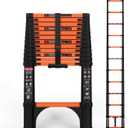 12.5 FT Telescoping Ladder, ANSI Certified, Type IA Heavy Duty, 330lbs Max Capacity, Aluminum Extension Ladder for Home, Roof, RV; Orange