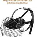 German Shepherd Muzzle for Medium Large Dog, Metal Basket Muzzle for Dogs with Adjustable Leather Straps, Steel Basket Wire Cage Muzzles for Large Dogs Biting Chewing Barking