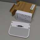 Wall Outlet Extender with Surge Protector, 6 AC Outlets, Shelf, 2 USB & USB C Charging Ports - Home & Dorm Plug Expander (White)