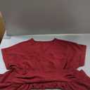 Astylish Women's Elegant Wrap V Neck Peplum Tops Short Sleeve Stretchy Ruched Ruffle Dressy Blouses Shirts (X-Large, Burgundy)