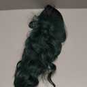 Long Green Wig for Women 26Inch Wavy Curly Ombre Green Hair Wigs Synthetic Hair Replacement Wig Heat Resistant Hair Wig for Daily Party Use(26'' green)