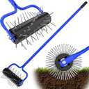 Lawn Aerator Roller,Manual Aerator Tool,Heavy Duty Lawn Spike Aerator Roller with 54 Spikes,79" Adjustable Handle Manual Push Aerator Lawn Tool,Lawn Aeration for Lawn Care & Soil Penetrat