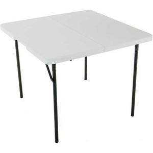 LIFETIME 280228 37-Inch Square Fold-in-Half Table, White Granite Top with Gray Frame