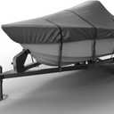Seal Skin Covers Universal Boat Cover, Waterproof Marine-Grade Cover for 14'-16' L & Up to 68" W, Heavy-Duty & UV-Resistant, Ideal for Bass Boats, V-Hull, Fishing & Runboat (Gray)