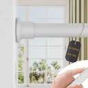 ALLZONE Tension Curtain Rod for Window, 83-123 Inches, Heavy Duty Curtain Rods No Drilling, Non-Slip Bathroom Shower Tension Rod, Renter Friendly, Adjustable, Spring Loaded, Extra Long, White