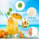 120pcs Green Monstera Leaf Cocktail Picks, 4.7inch Hawaii Monstera Bamboo Toothpicks for Summer Hawaiian Party Food Drinks Fruits Appetizer Cupcake Decoration