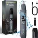 JISHO Rechargeable Ear and Nose Hair Trimmer for Men Women-12000 RPM Powerful Motor with Dual Edge Blades, Waterproof, USB Type-C, Easy to Clean Travel Size