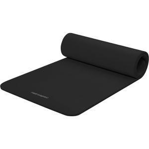 Retrospec Solana Yoga Mat 1/2" Thick w/Nylon Strap for Men & Women - Non Slip Exercise Mat for Yoga, Pilates, Stretching, Floor & Fitness Workouts (Black)