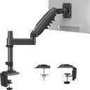 HUANUO Single Monitor Arm, Adjustable Desk Mount for 13-34 inch Screens, Holds 19.8lb, 22.44 inch Max Height, Full Motion Swivel Gaming Monitor Stand with VESA 75x75mm and 100x100mm Compatibility (Black)