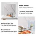 BEIYANG 2 Marble 24x24 Inch Photography Backdrop Boards with 2 PCS Bracket for Flat Lay or Food Photography Background Marble and White Backdrop Photo Table Backdrop