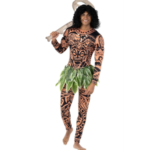 Morph Maui Costume for Men, Hawaiian Tattoo Costume, Halloween Outfit for Adults, Luau Party Attire
 XL