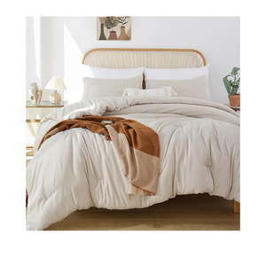 ROSGONIA Comforter Full Size for Girls Boys Teens Beige, 3pcs (1 Boho Comforter & 2 Pillowcases), Lightweight Dorm Bedding Soft All Season Bed Set