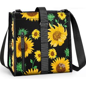 Lunch Box Bag Women Girls - Insulated Leakproof Waterproof Lightweight Reusable Cooler for Work Picnic - Back to School Teacher Mothers Day Christmas Birthday Gifts (2_Sunflower)