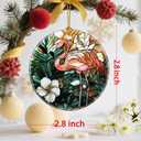 2 x Vibrant Flamingo Christmas Ornaments: Christmas Tree Ornaments & Holiday Decor  Perfect Holiday Presents & Gift Ideas for Friends, Coworker, Family, and Flamingo Lover