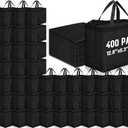 Windyun Reusable Grocery Bags Large Non Woven Shopping Bags with Handles Foldable Portable Tote Bulk, 12.6 x 11.8 x 6.3 Inch(100 Pcs, Navy Blue)