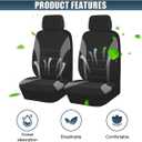 ZIMISI 2PCS Car Front Seat Covers, Comfortable Breathable Automotive Seat Covers with Removable Headrest Cover, Sporty Car Seat Protector Cushion for Cars, Trucks, SUVs (Grey)