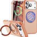 for iPhone 17 Pro Max Case [Compatible with Magsafe] [15 FT Military Grade Drop Protection] with Screen Protector & Lens Protector,Shockproof Kickstand Phone Case for iPhone 17 Pro Max(Orange)