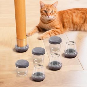 Chair Leg Floor Protectors for Hardwood Floors and Carpet - No More Cat and Dog Hair Tangles! No Scratches, Carpet Coasters for Protecting Furniture Legs, 32 Pcs Fit 1/2" ~ 3/4" (14~19mm)