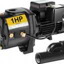 Acquaer Shallow/Deep Well Jet Pump, Cast Iron Convertible Pump with Ejector Kit, Well Depth Up to 25ft or 90ft, 115V/230V Dual Voltage, Automatic Pressure Switch