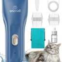 oneisall Pet Clipper for Cat Matted Hair, Pet Shaver for Cats Quiet Pet Clippers Waterproof Cordless Cat Clippers for Matted Hair Long Hair with Storage Bag (Blue) (Standard)