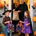 Liobelon 12 PCS Halloween Treat Bags Colorful Non-Woven Candy Tote Bag Reusable Party Gift Bags for Gifts Wrapping, Trick or Treat, Halloween Party Supplies, 9" X 8.7" X 4.3"