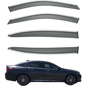 Yakitoko Window Visors Vent Sun Shade Rain Guards for Acura TLX 2015-2020 Chrome Trim 4PCS