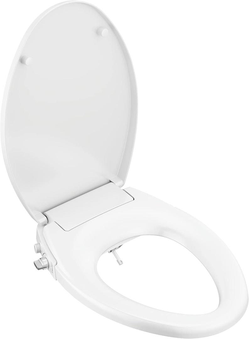 Delta 833004 Elongated Soft Close Bidet Seat with Manual Control Self-Cleaning Wand - White