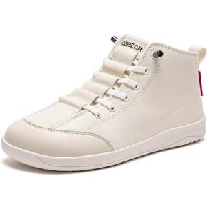 HOBIBEAR Canvas Barefoot Boots for Women Zero-Drop Wide Width Shoes Mid Top Breathable Walking Boots