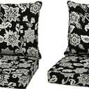Arden Outdoor Deep Seat Cushion Set (2-Pack), 22 in x 24 in, Weather-Proof, Rain-Proof, Fade Resistant Patio Cushion for Chair, Sofa, and Couch Ashland Black Jacobean