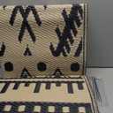 OLANLY Outdoor Rug Waterproof 6x9 ft, Reversible Outdoor Plastic Straw Rug, Boho Patio Rug, Indoor Outdoor Carpet, RV Mat Outside for Patio, Camp, Picnic, Balcony, Deck, Backyard, Black & Beige