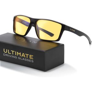 Titan Ultimate Computer Glasses - Anti-Glare Night Vision Driving Glasses, UV400 Layer, & Sleek Design (Black)