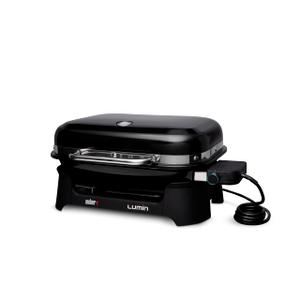 Weber® Lumin Portable Grill, Outdoor Electric Grill, BBQ Grill, Black | High‑Heat Outdoor Electric BBQ Reaching 600°F for Searing, Smoking, Steaming & Warming - Ideal for Small Spaces & Travel