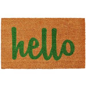 Calloway Mills 100382436NGS Script Hello Doormat, 24" x 36", Natural/Green