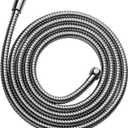 OFFO Shower Hose, 120 in Kink Free Stainless Steel Shower Hose Attachment Electroplating Handheld Shower Head Hose Flex Hoses Extension with Brass Insert & Nut for Pet Bathing Cleaning, Chrome