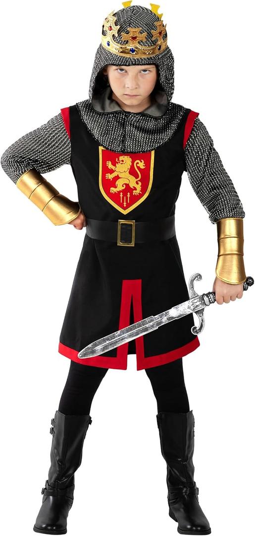 Morph Medieval Knight Costume For Boys, Knight Costume Kids, Halloween Costumes For Boys Warrior Costumes Kids (Medium)