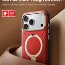 TORRAS Organic Leather for iPhone 17 Pro Case with Stand, Fit for Magsafe, 360 Spin Kickstand with Camera Control, Premium Leather Durable Stylish Q3 VegSkin for iPhone 17 Pro Phone Case, Crimson Red