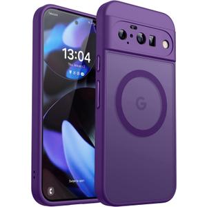 CANSHN Magnetic for Google Pixel 10 Case(6.3 Inch), Upgraded [Full Camera Protection] [Compatible with Magsafe] [Translucent Matte] Shockproof Protective Phone Cover, Deep Purple