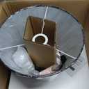 Simple Designs LT2004-BLK-LB 20.08" Textured Stucco Curvy Ceramic Table Lamp with LED Bulb, Black